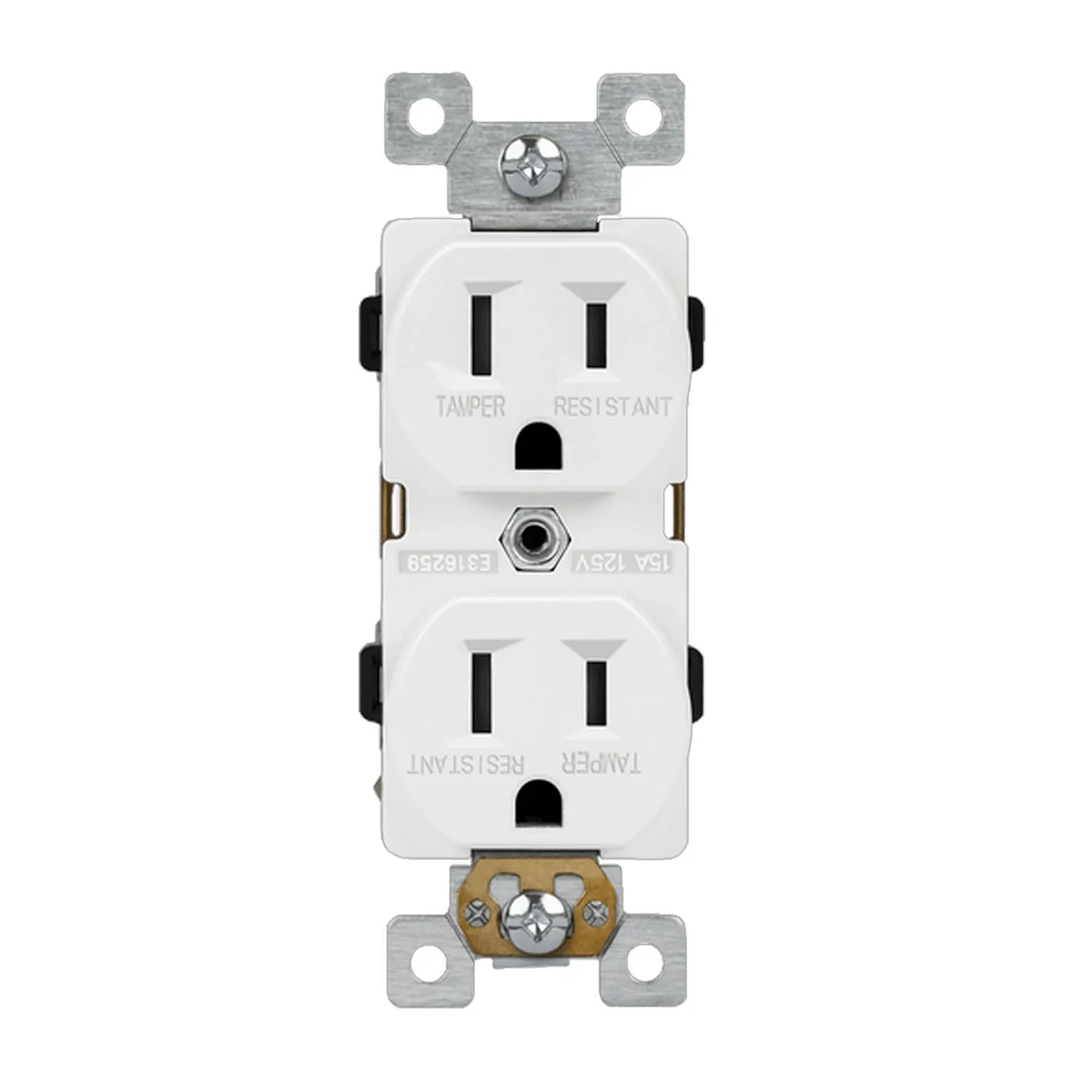 15 Amp Duplex Outlet Tamper-Resistant, White