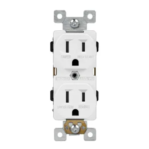15 Amp Duplex Outlet Tamper-Resistant, White