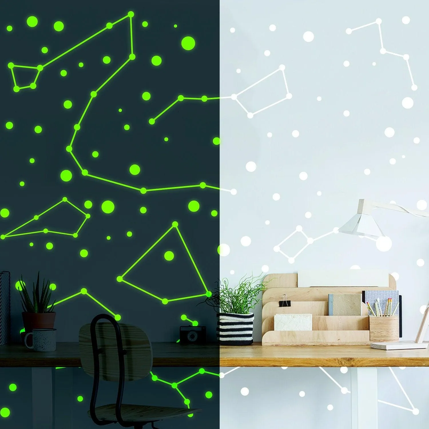 225x Glow In Dark Zodiac Star Wall Sticker - Nursery Ceiling Glowing Vinyl Luminous Decor Decal