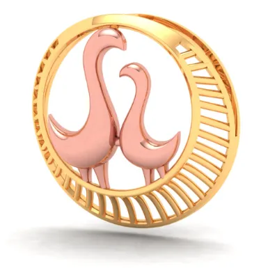 22k Gold Pendant With Dainty Yellow Gold Birds From Online Exclusive