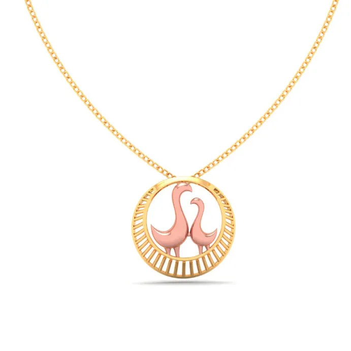 22k Gold Pendant With Dainty Yellow Gold Birds From Online Exclusive