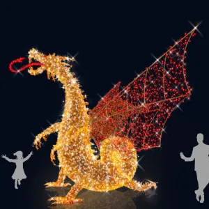 3D GIANT RED WINGED DRAGON