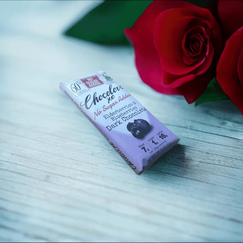 60% No Sugar Elderberries & Blueberries Dark Chocolate