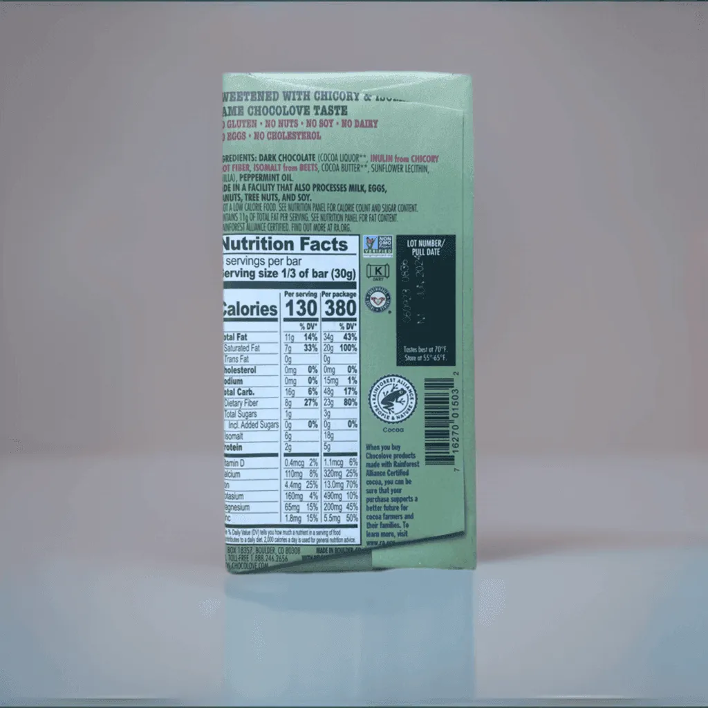 60% No Sugar Mint Dark Chocolate