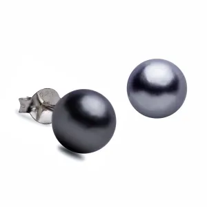 8 mm Dark Grey Pearl Earrings