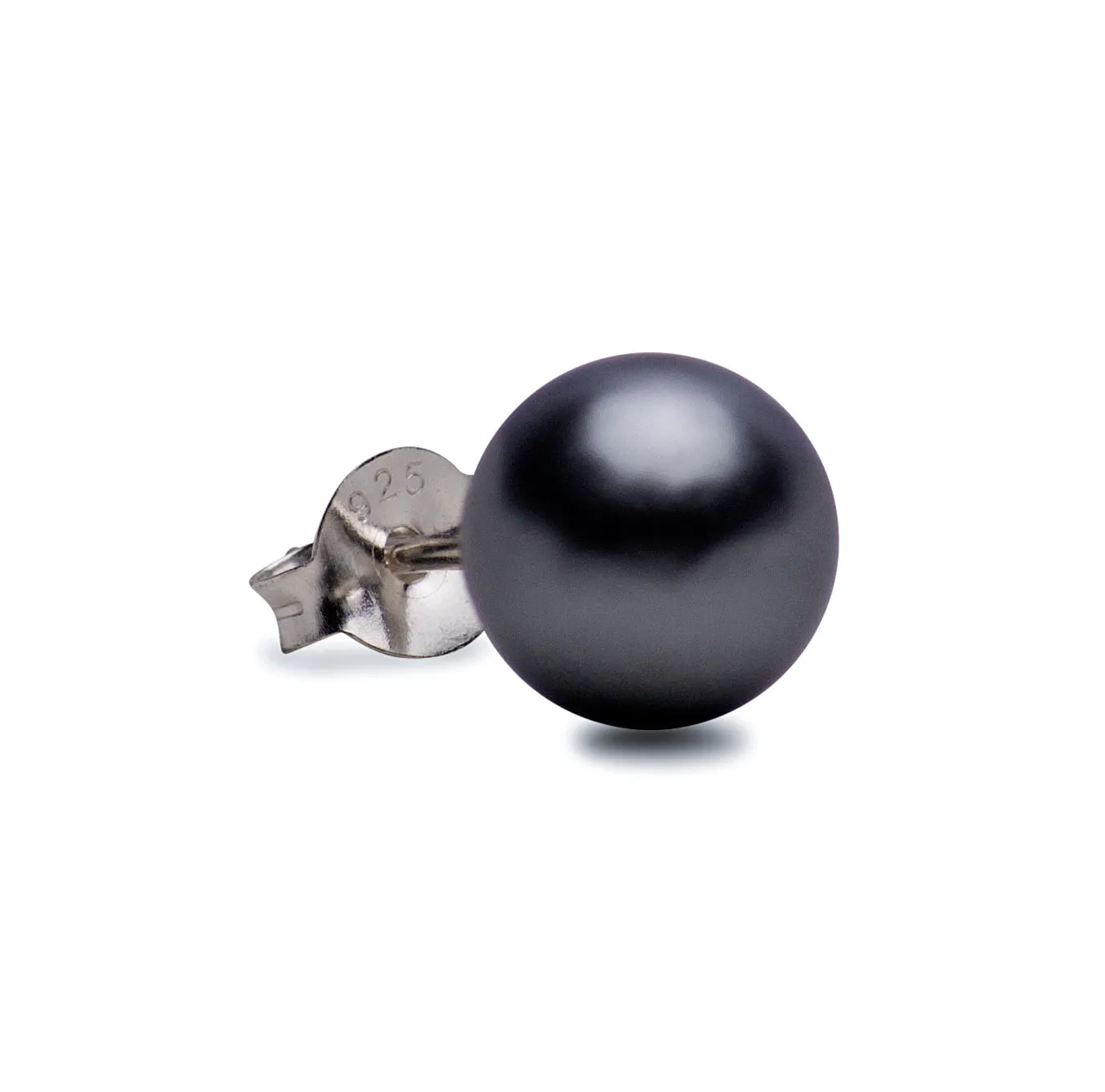 8 mm Dark Grey Pearl Earrings