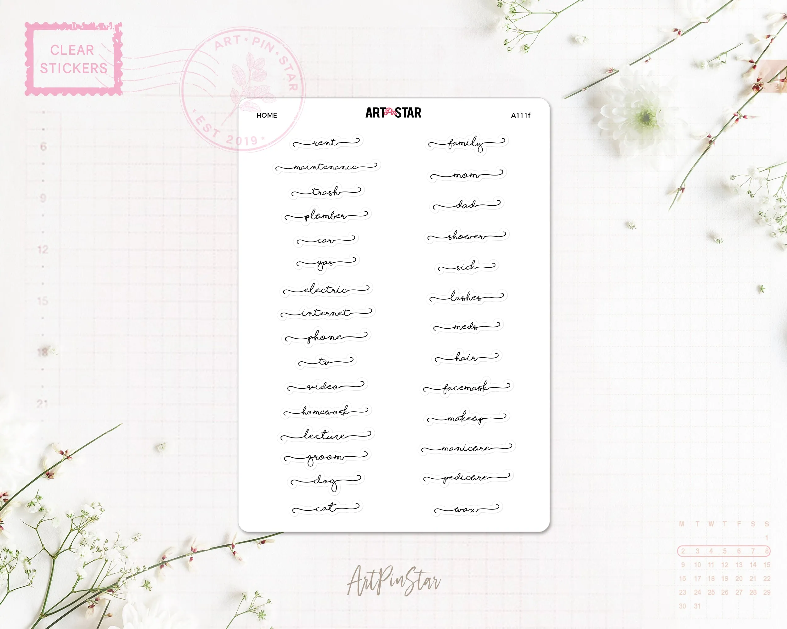 A111f | Lettering Functional Planner, Home
