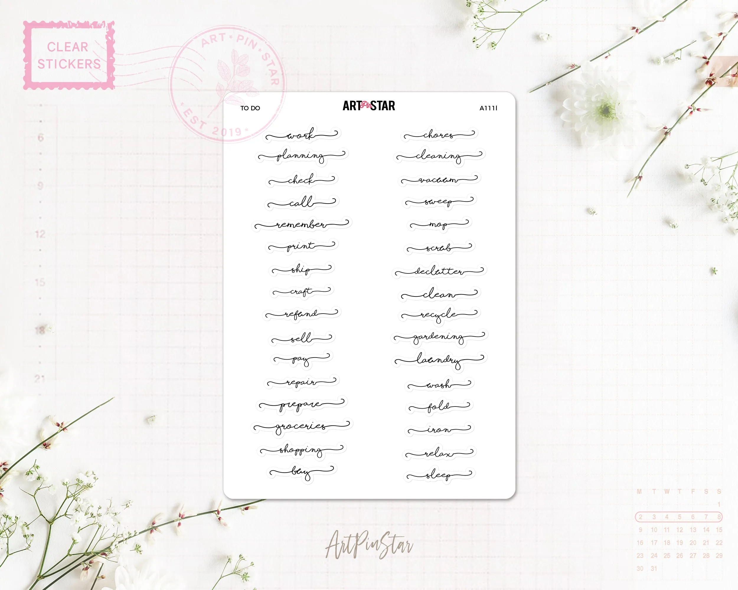 A111l | Lettering Functional Planner, To Do