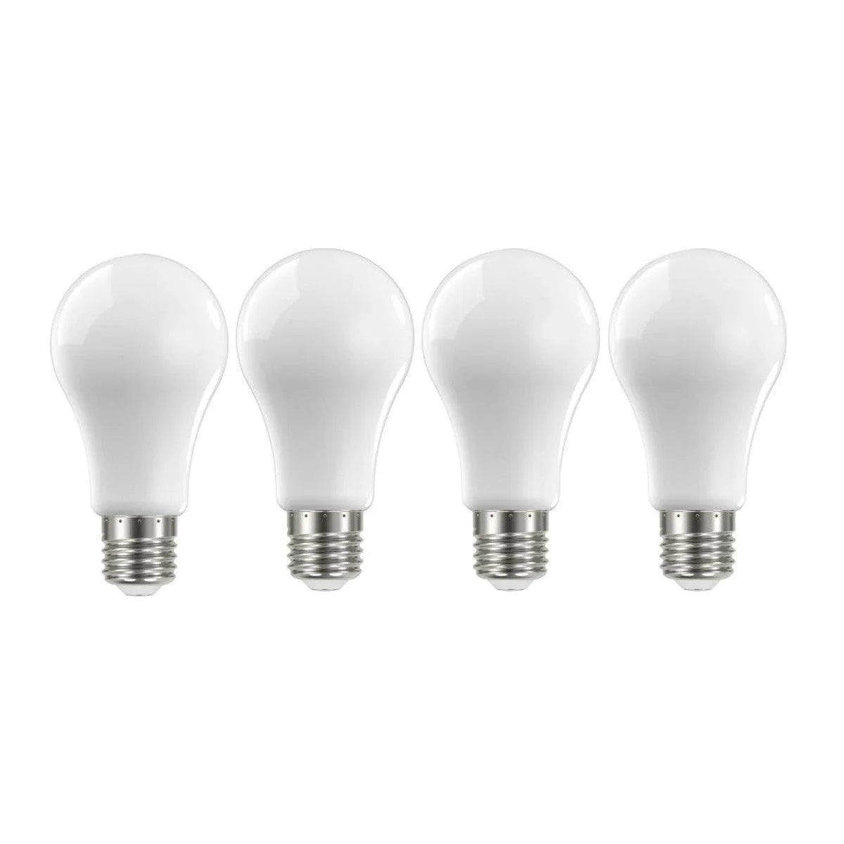 A19 LED Bulb, 100W Equivalent, 14 Watt, 1500 Lumens, 3000K, E26 Medium Base, Frosted Finish, Pack Of 4