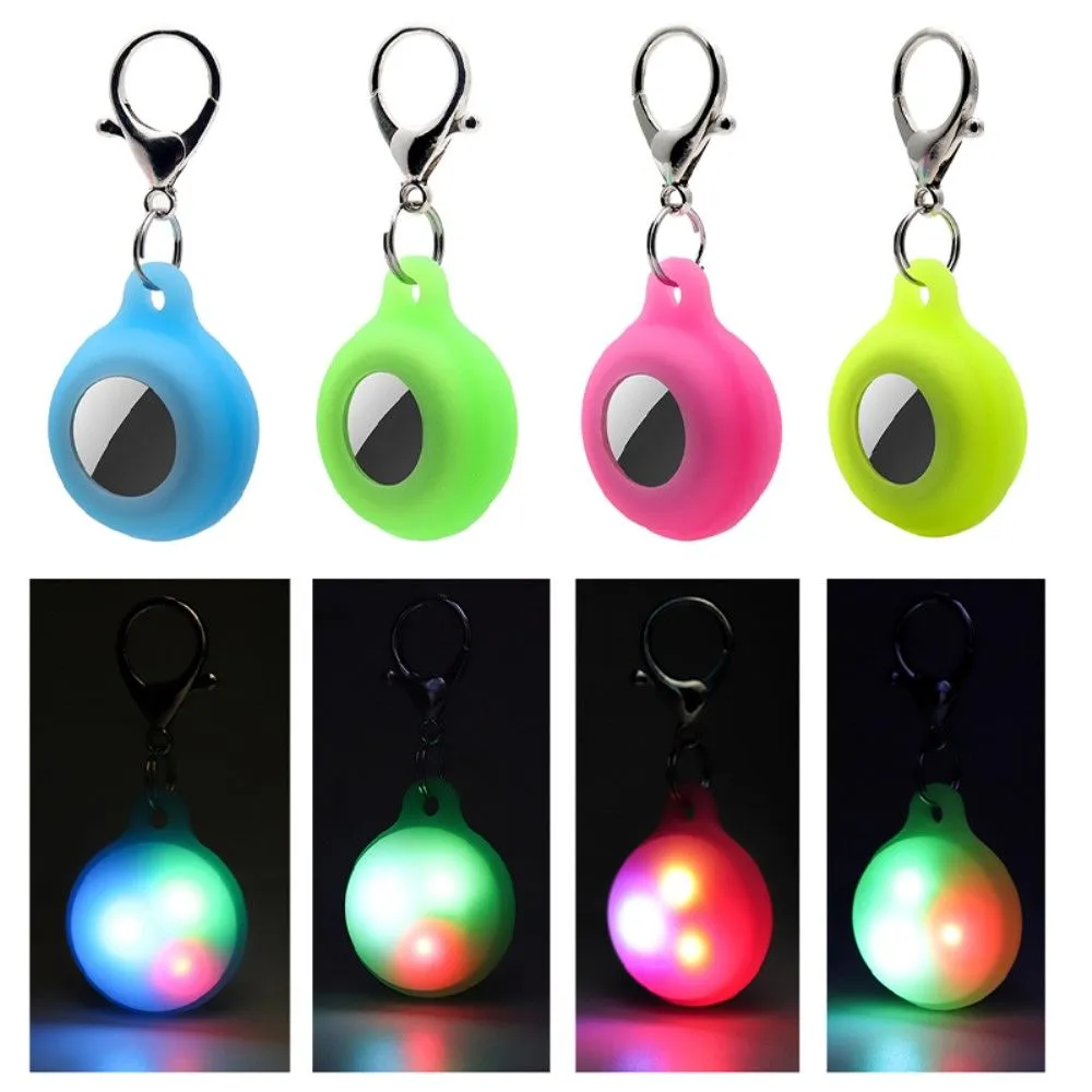 AirTags luminous silicone cover with keychain - Luminous Pink