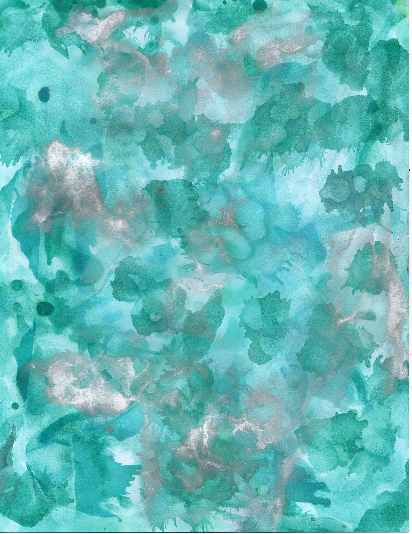 Alcohol Prints  Blues & Aqua
