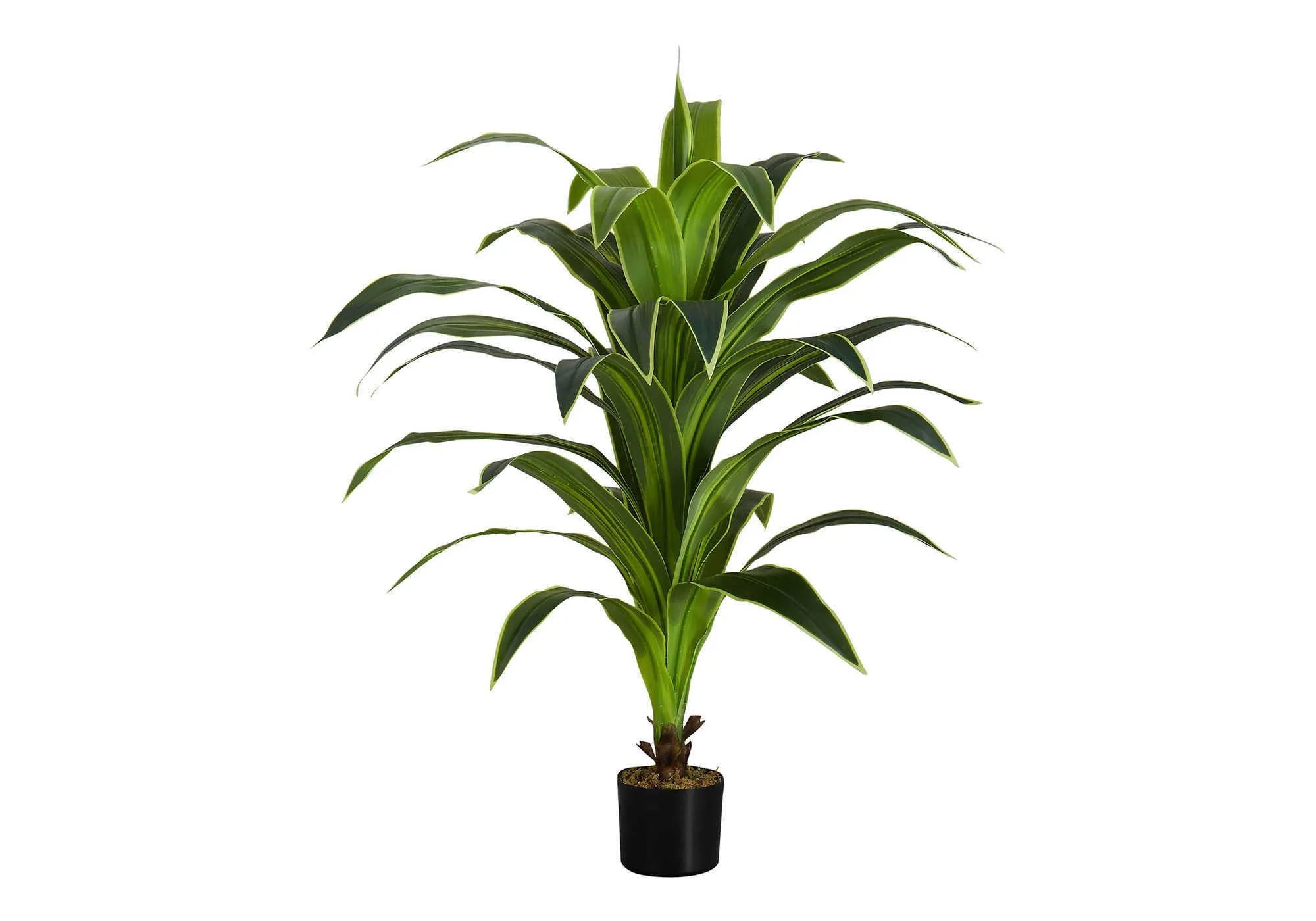 Artificial Plant, 47" Tall, Dracaena Tree, Indoor, Faux, Fake, Floor, Greenery, Potted, Real Touch, Decorative, Green Leaves, Black Pot