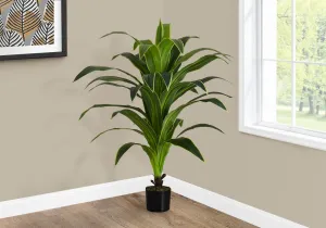Artificial Plant, 47" Tall, Dracaena Tree, Indoor, Faux, Fake, Floor, Greenery, Potted, Real Touch, Decorative, Green Leaves, Black Pot