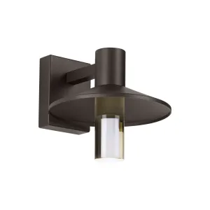 Ash 10 In. LED Lo-Output Outdoor Wall Sconce 529 Lumens 2700K Button Photocontrol Bronze Finish Clear Cylinder