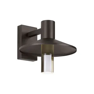 Ash 12 In. LED Hi-Output Outdoor Wall Sconce 1115 Lumens 3000K Bronze Finish Clear Cylinder