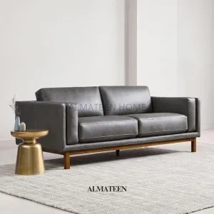 Austin 90" Modern Extra Deep Seat 3 Seater Leatherette Sofa