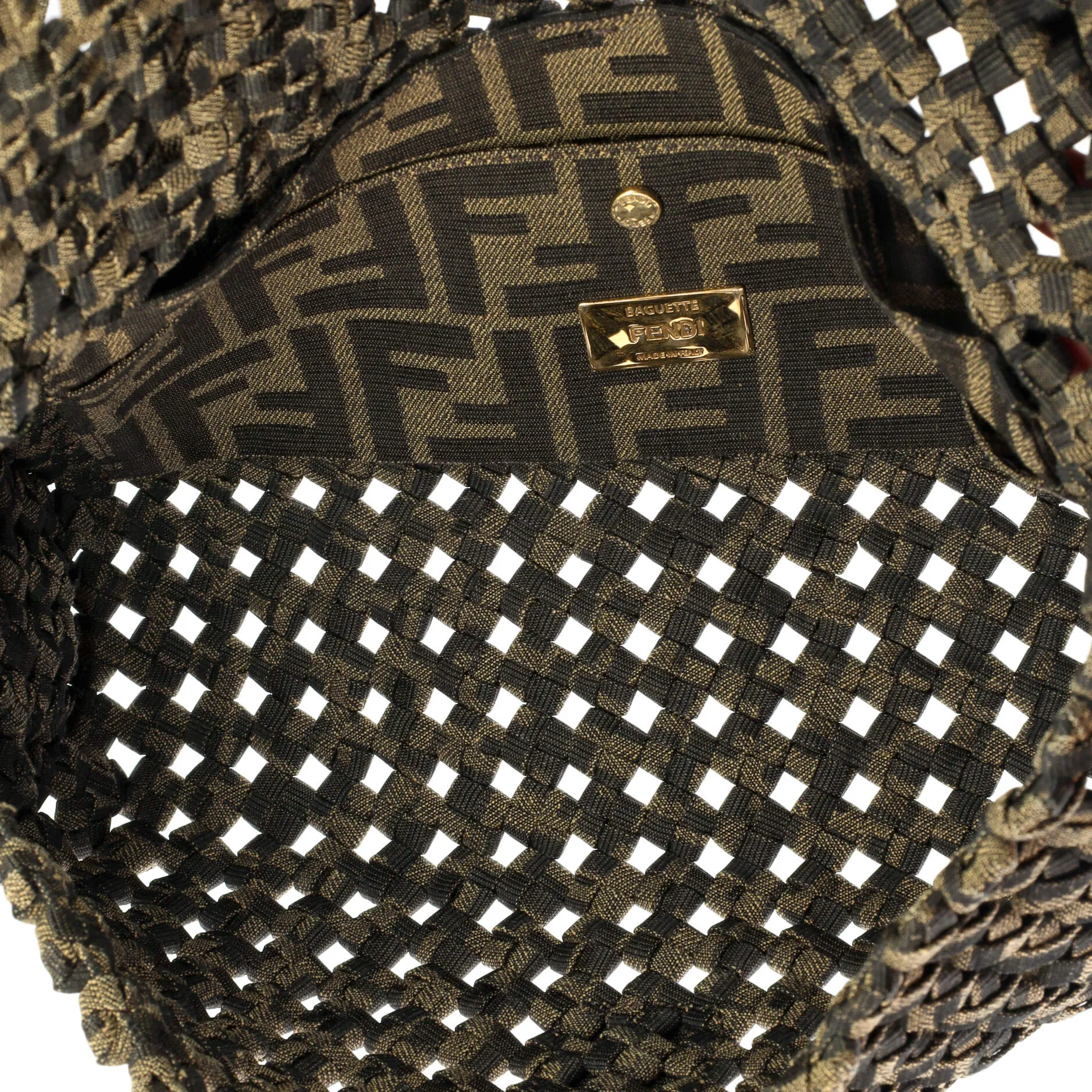 Baguette NM Bag Woven Zucca Canvas Medium