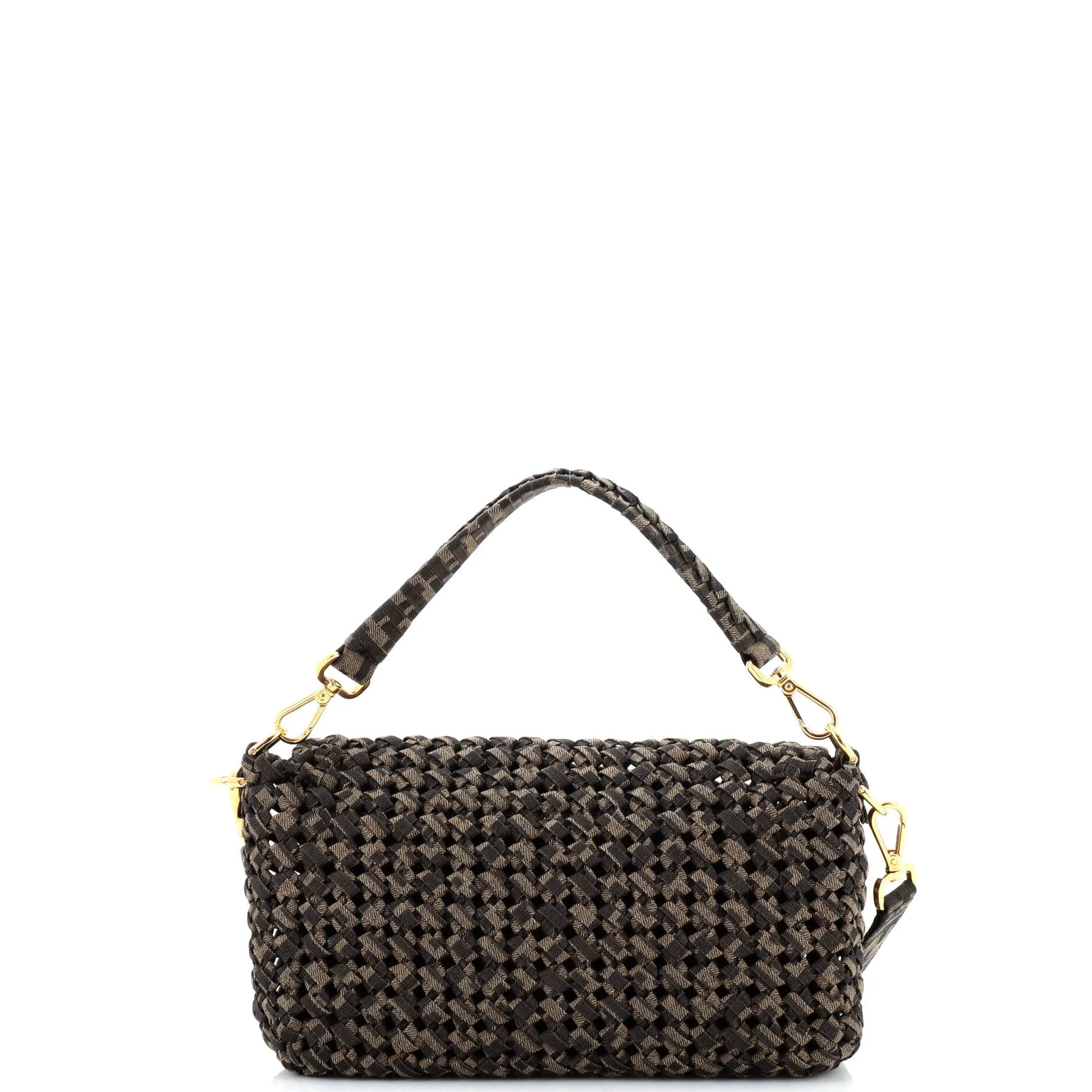 Baguette NM Bag Woven Zucca Canvas Medium