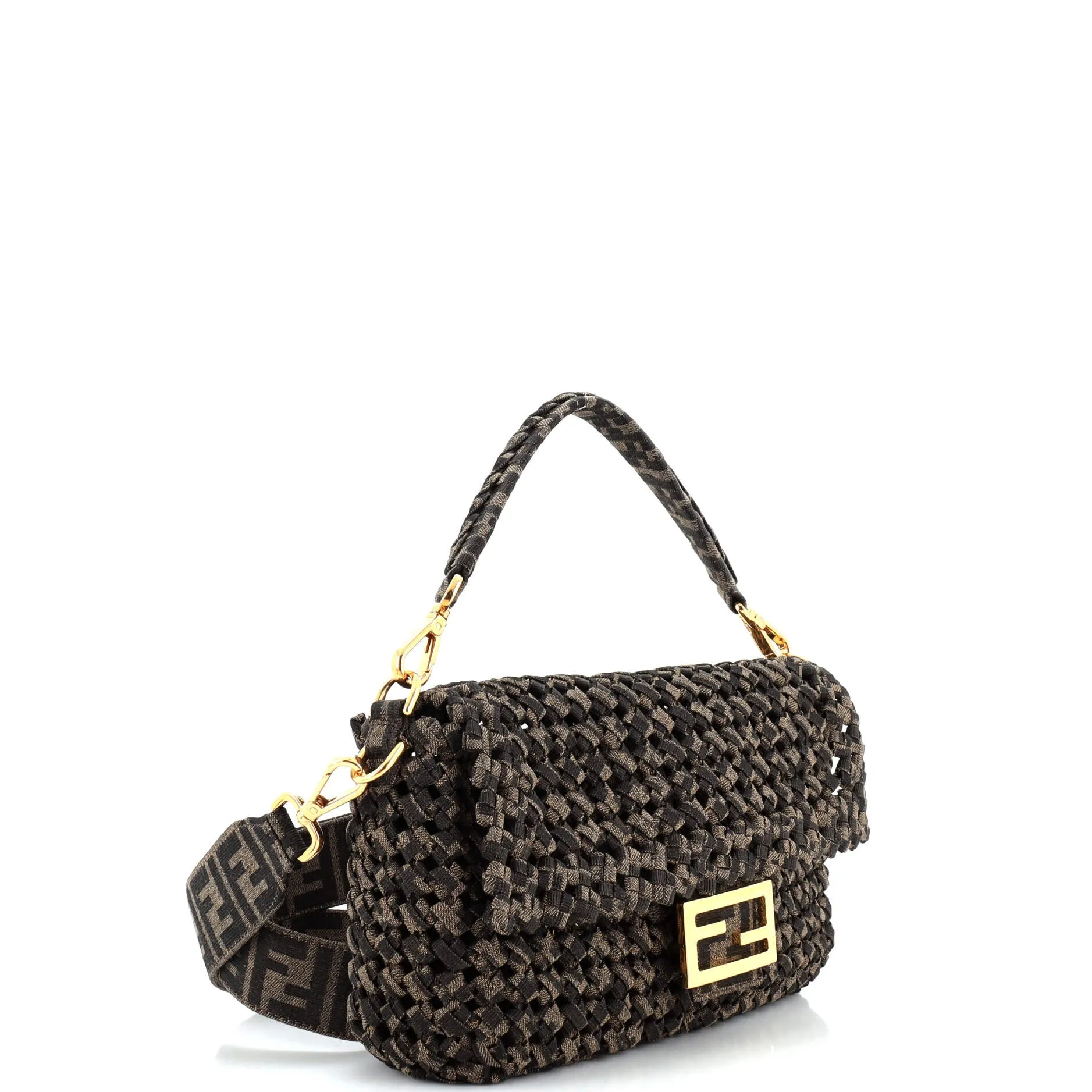 Baguette NM Bag Woven Zucca Canvas Medium