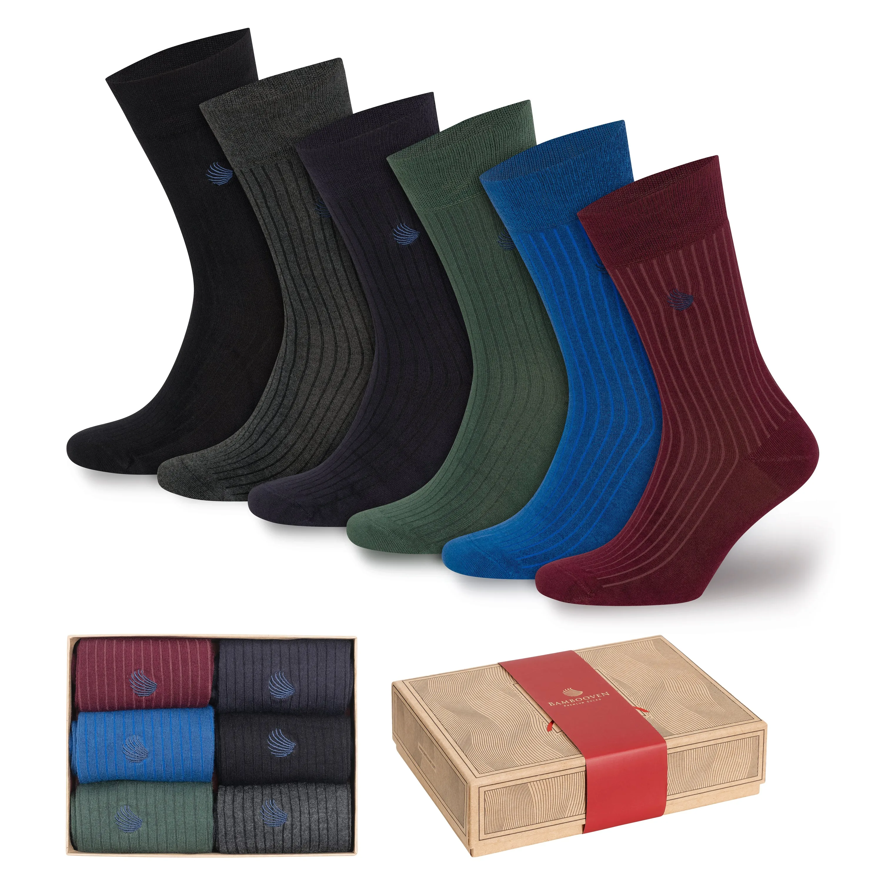 Bambooven Men’s Dress & Trouser Socks – Odor-Free Bamboo (6 Pairs) 419