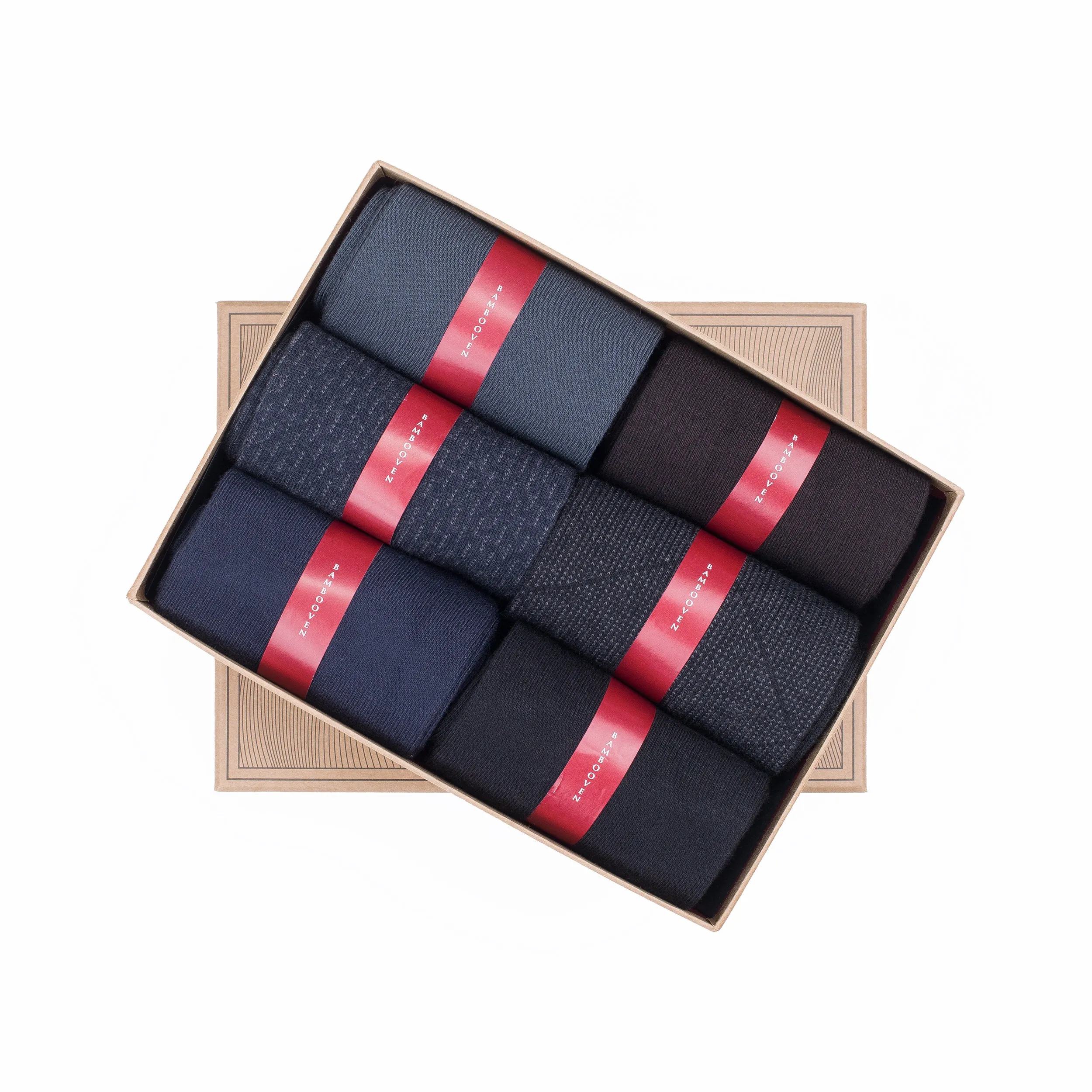 Bambooven Men’s Dress & Trouser Socks – Odor-Free Bamboo (6 Pairs) 544