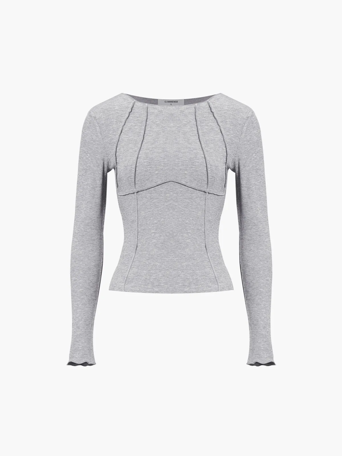 Basic Piping Graceful Long Sleeve Top
