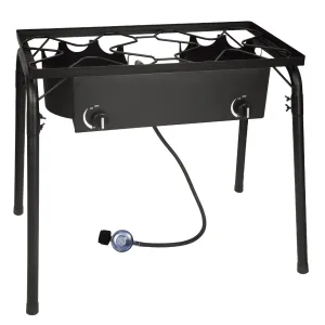 Bene Casa Double Cast Iron Burner, w/high pressure regulator, weatherproof