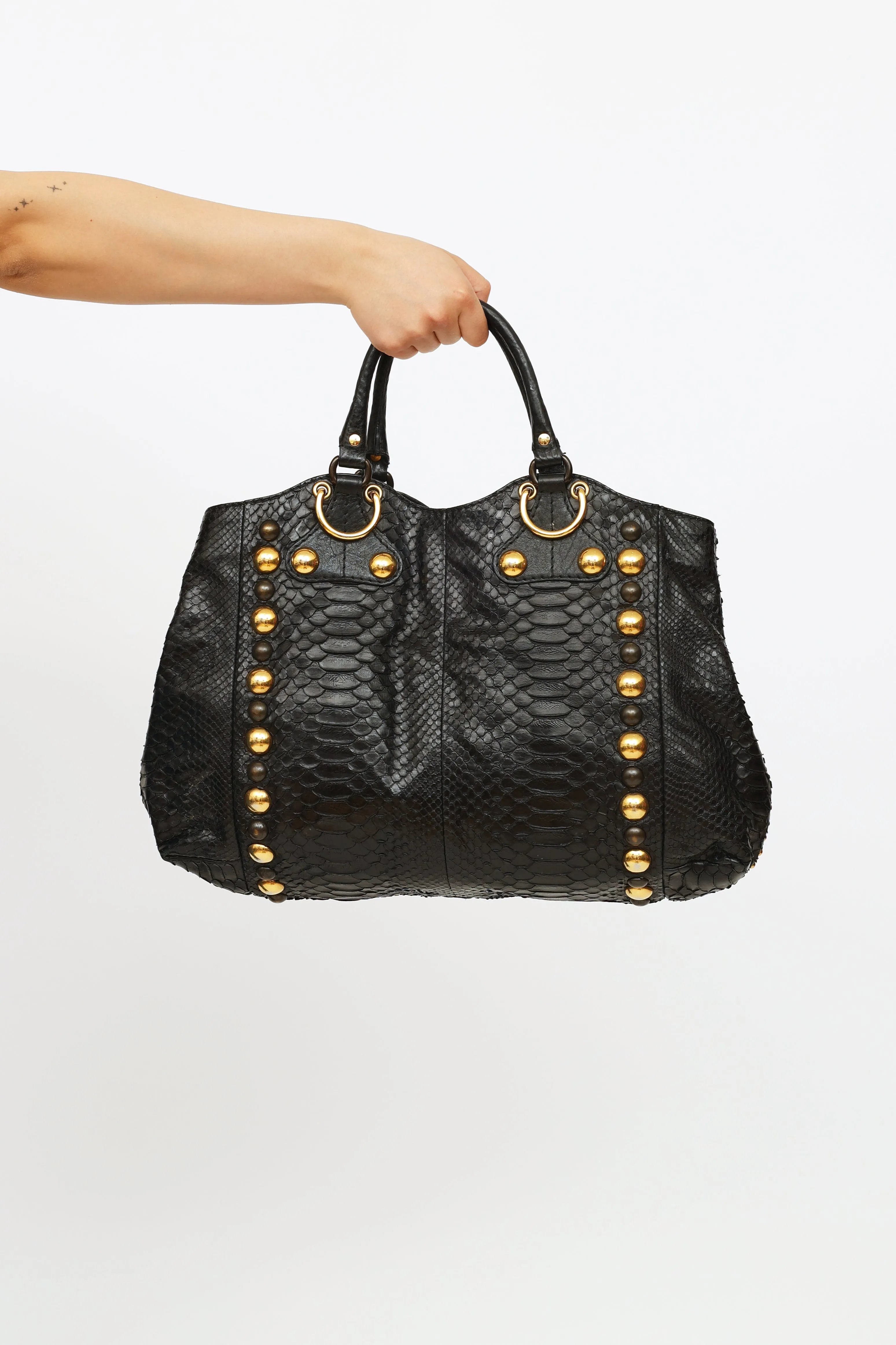 Black Leather Babouska Fringe Bag