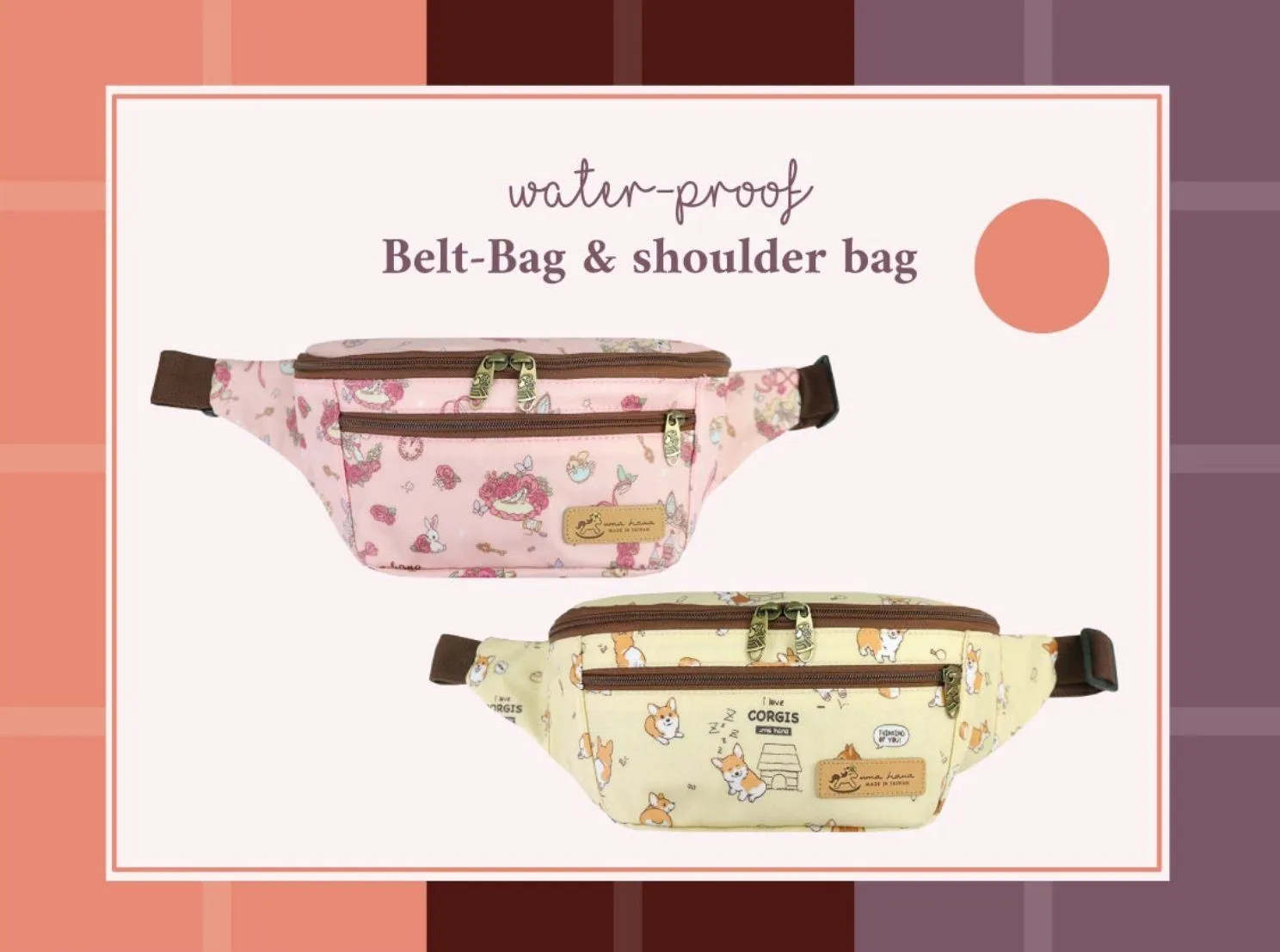 Blue Snow Corgi Fanny Pack