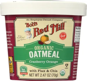 BOBS RED MILL: Organic Oatmeal Cup Cranberry Orange, 2.47 oz