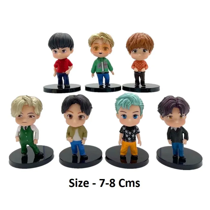 BTS BT21 Tiny Tan - Dynamite Standies KPOP Set of 7 Figures | 8 Cms |