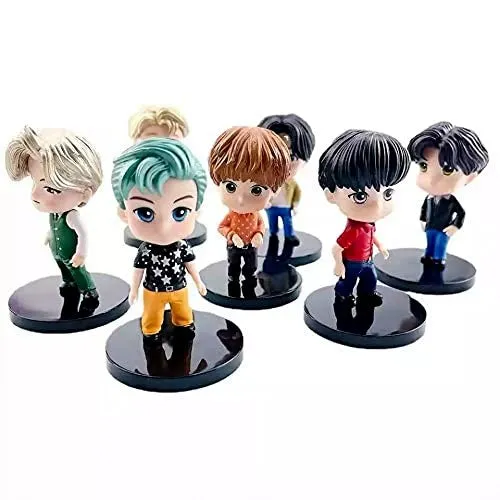 BTS BT21 Tiny Tan - Dynamite Standies KPOP Set of 7 Figures | 8 Cms |