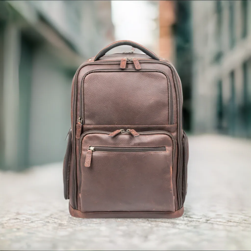 Cambridge Full Grain Mens Leather Backpack