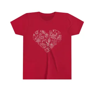 Camping Illustration Heart 100% Cotton Kids Tee