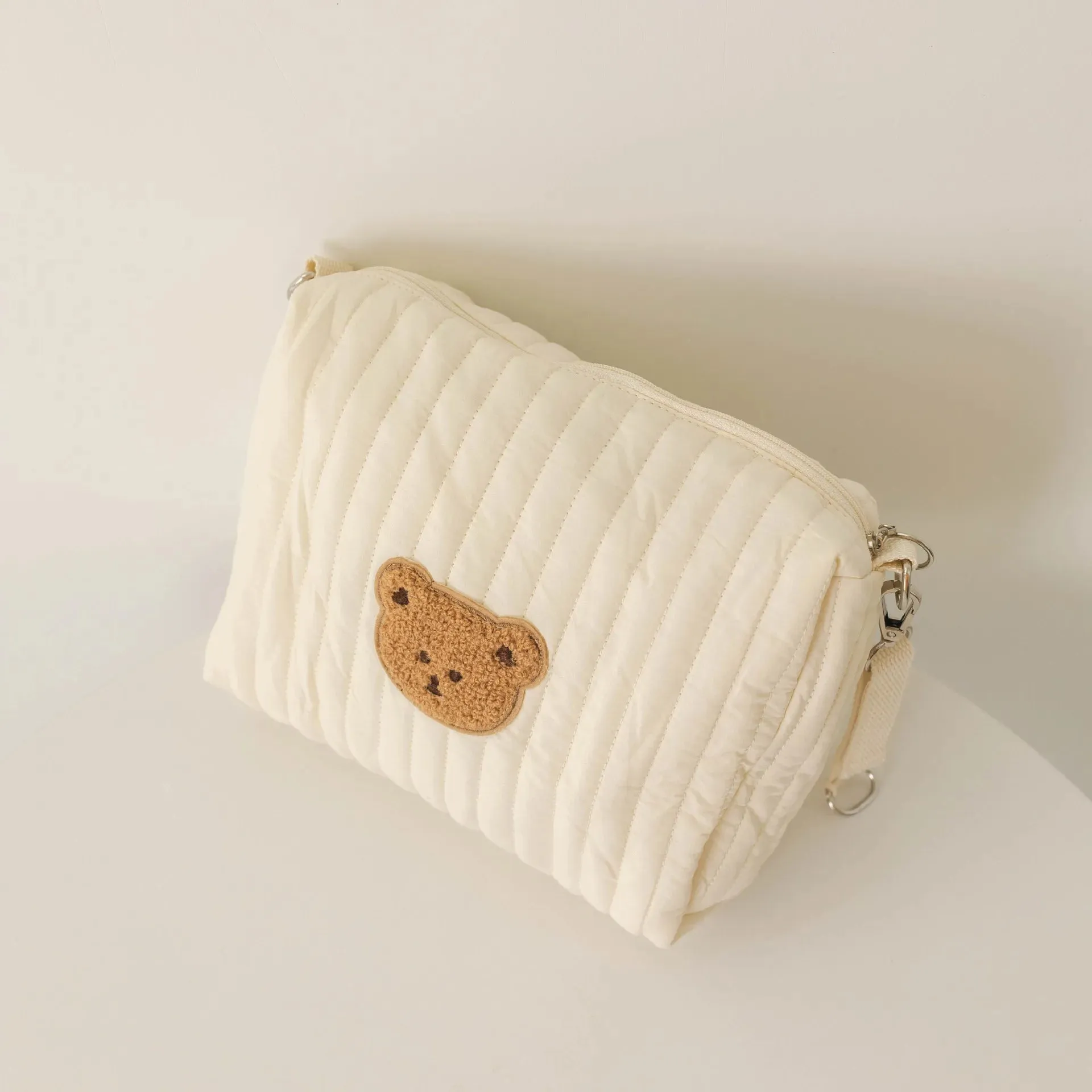 Cartoon Bear Embroidery Zipper Bags for Mommy