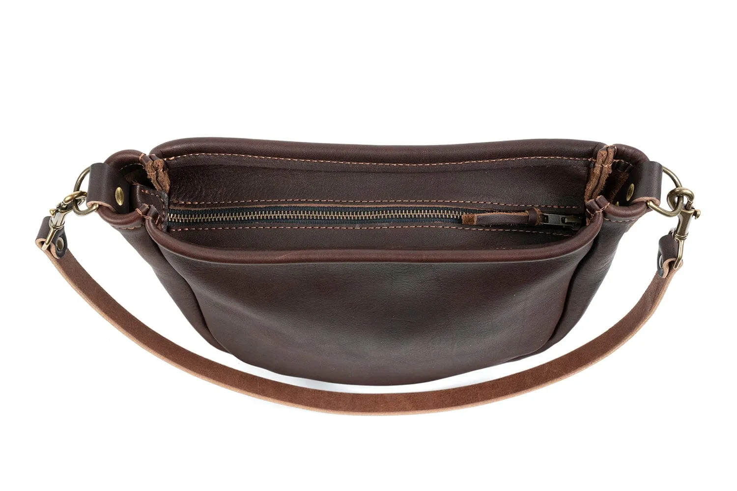 CELESTE LEATHER HOBO BAG - LARGE - WHISKY BISON