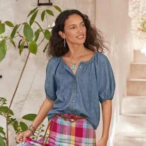 Chambray Graceful Days Top, Petite