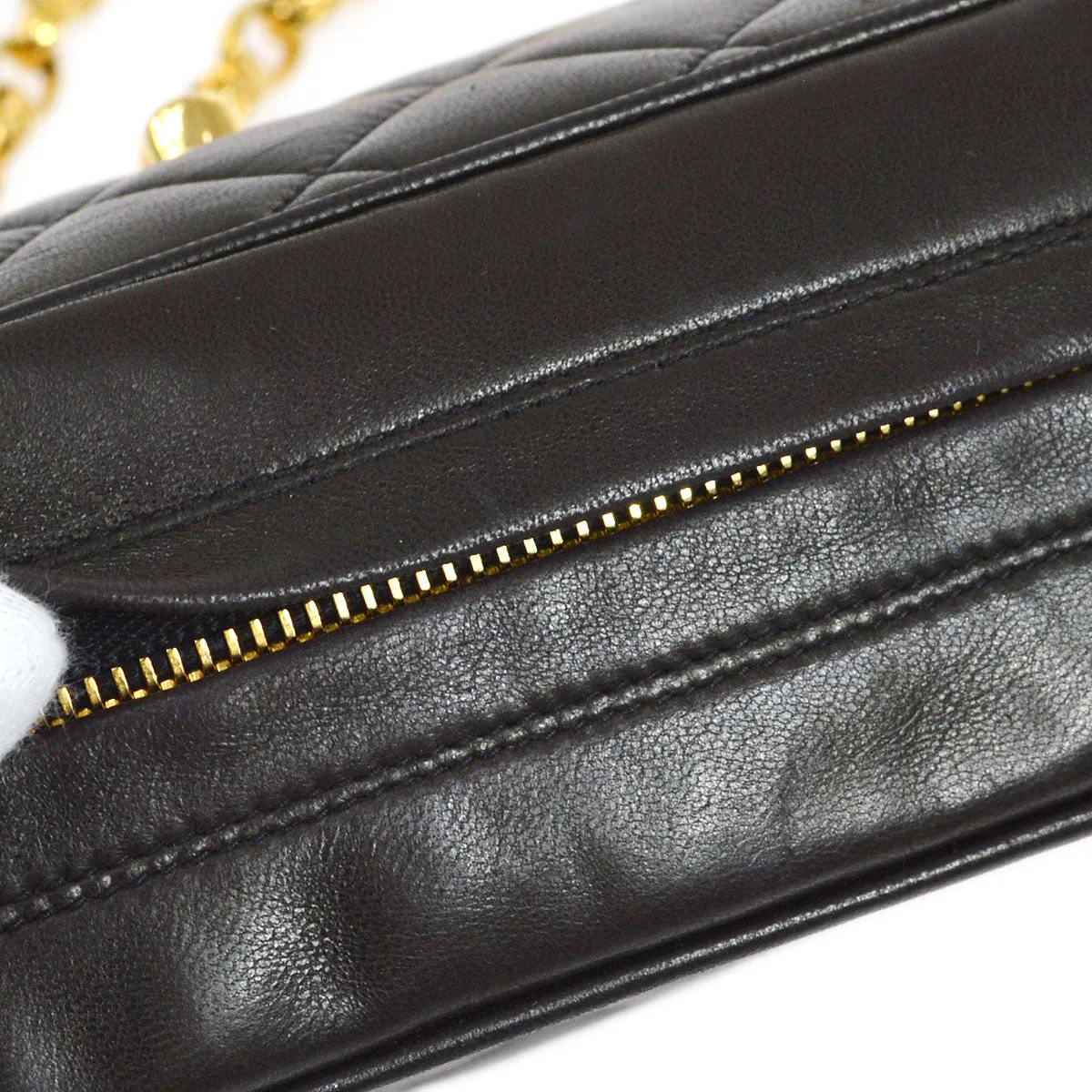 CHANEL 1991-1994 Pocket Camera Bag Mini Black Lambskin 73513