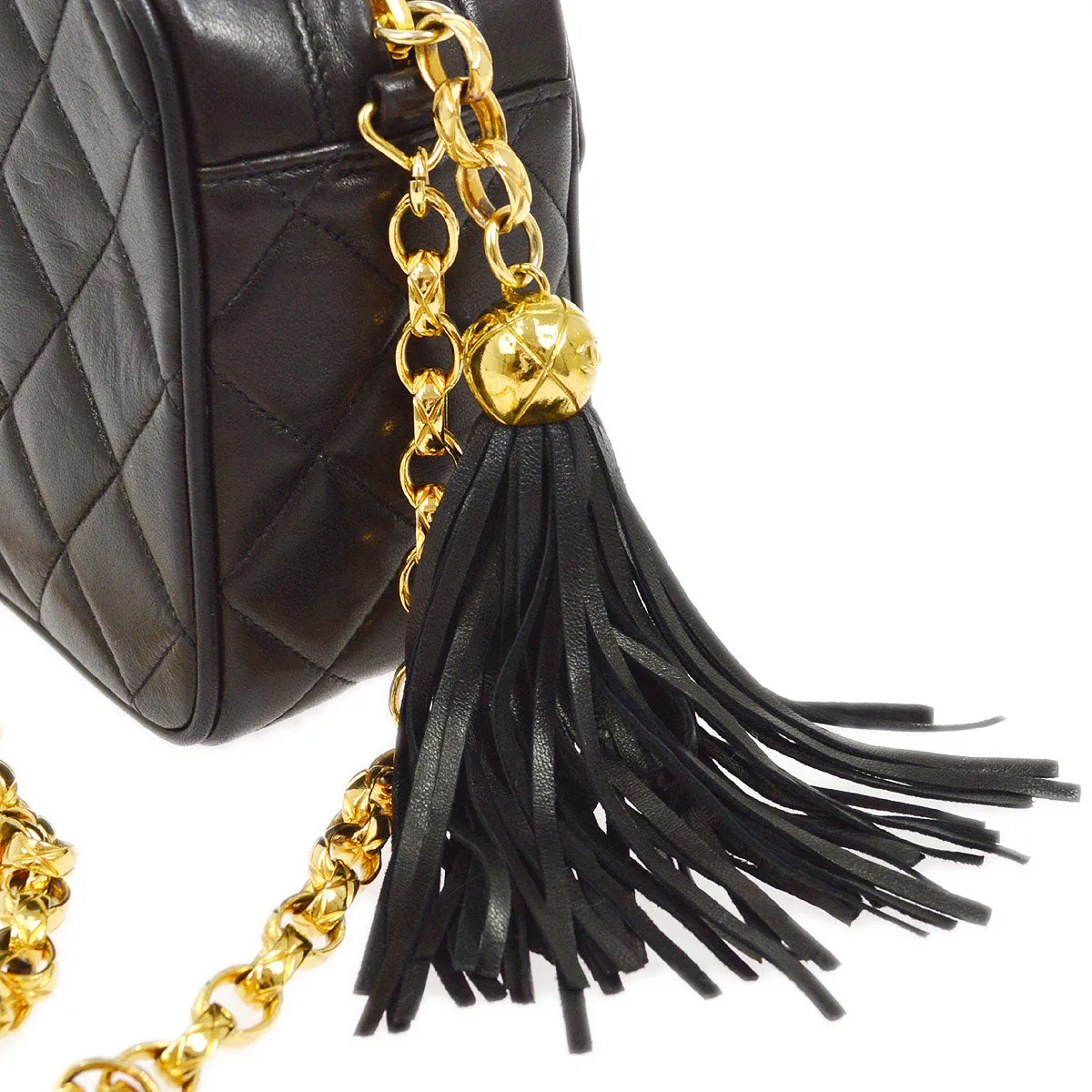 CHANEL 1991-1994 Pocket Camera Bag Mini Black Lambskin 73513