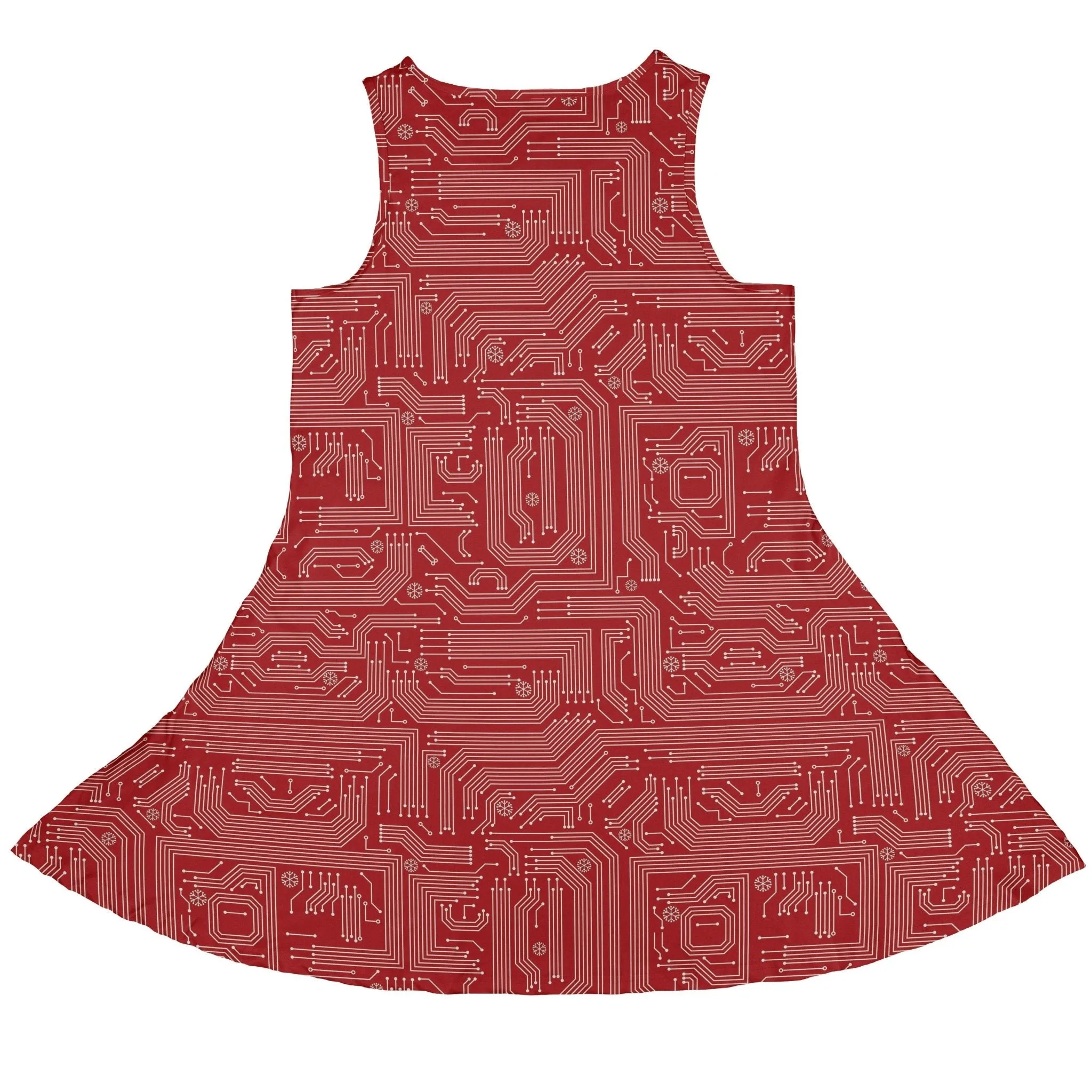 Christmas Red Computer Circuit Board Dress