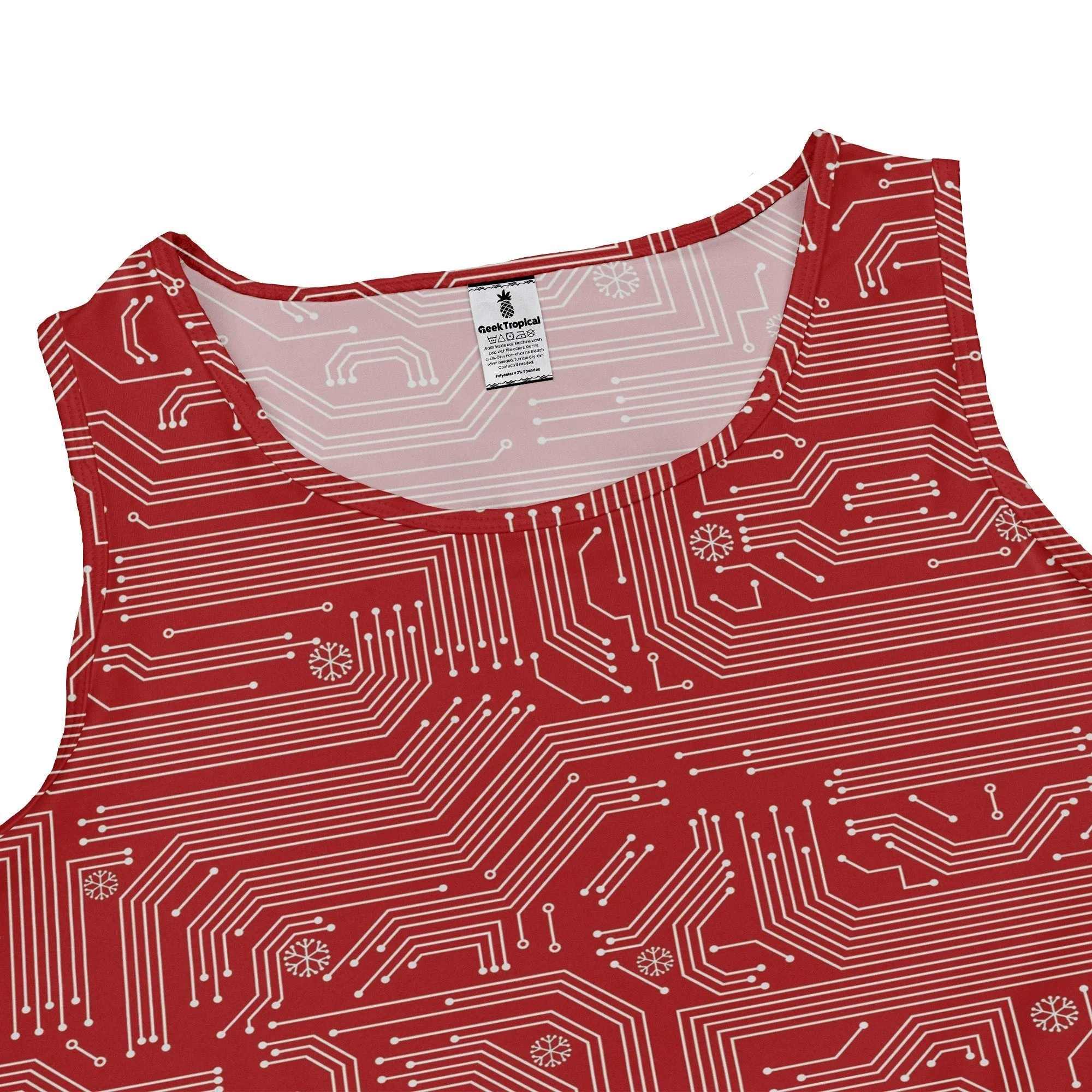 Christmas Red Computer Circuit Board Dress