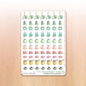 Christmas Woods - Watercolor Planner Stickers - House Chores