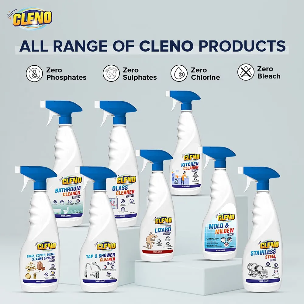 Cleno Herbal Lizard Repellent Spray | Completely Herbal | Made with Camphor, Lavender Oil & Eucalyptus Oil | Eco-friendly & Biodegradable | Baby-Safe, Skin-Safe – 450ml (Pack of 2) (Ready to Use)