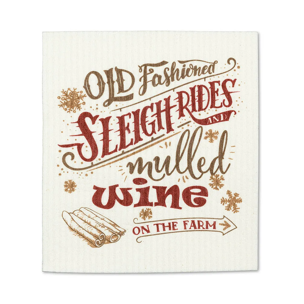 Cocoa and Sleigh Rides Swedish Dishcloth