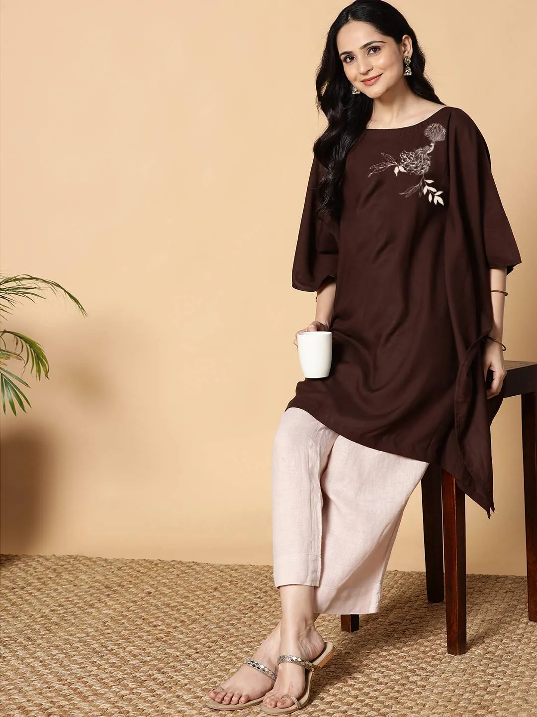 Coffee Kaftan Kurta - Mayuri