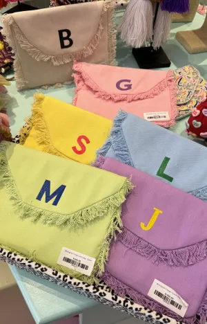 Colourful Fringe Clutch with Initial