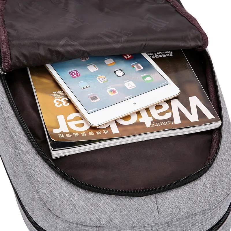 Computer Backpack  Trendy College Students' Backpack Men's Casual Business Large Capacity Travel Bag Three-Piece Backpack