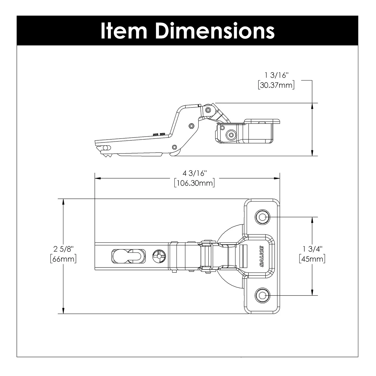 Concealed Full Inset Frameless Self-Close (2 Pack) Hinge