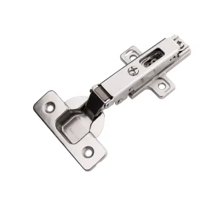 Concealed Self-Closing Full Overlay Frameless Polished Nickel Hinge (2-Pack)