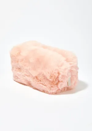 Cotton Candy Faux Fur Makeup Bag